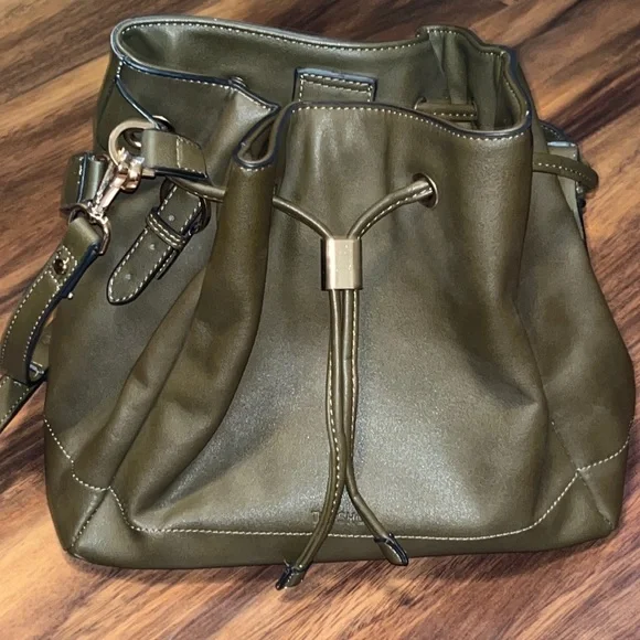 Topshop Bags Topshop Army Green Bucket Bag Poshmark